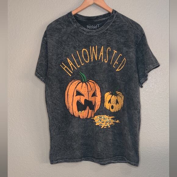 Spirit Halloween Hallowasted Pumpkin Acid Wash T-shirt - Picture 11 of 11